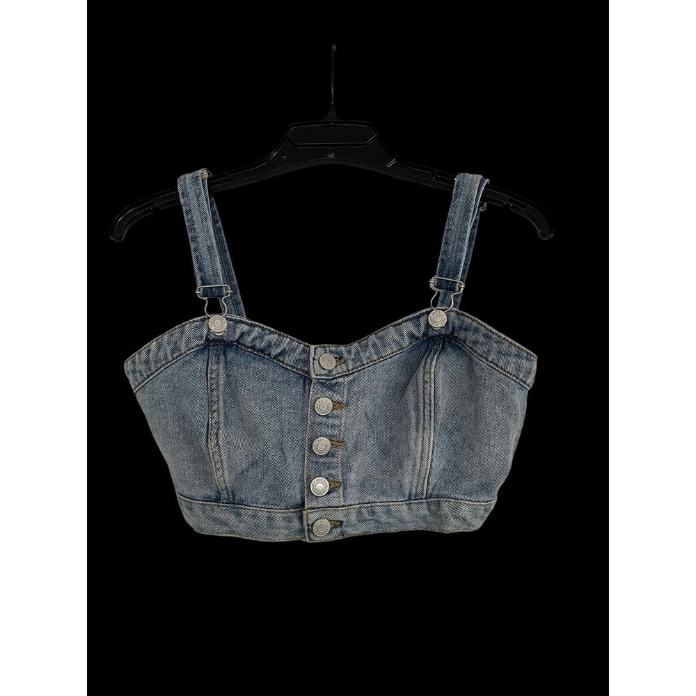Pac Sun Women's Cropped Blue  Jean Cami Tank Size S Festival Boho Y2K 90s Retro